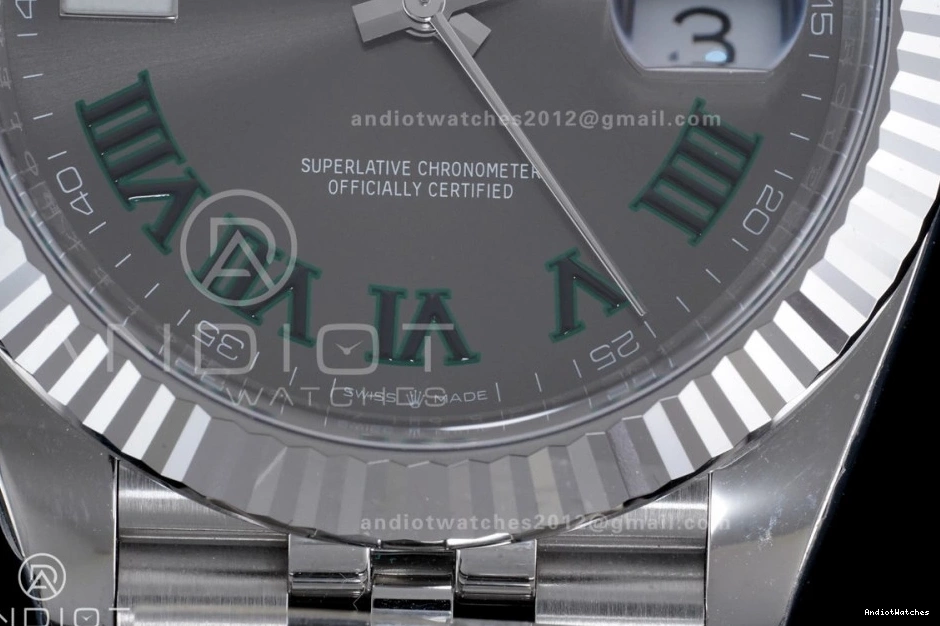 SS 41 Edition Green 904L on Steel Dial Clean SH 657 Datejust Bracelet Roman 1:1 Best Durable Gray SS 1029